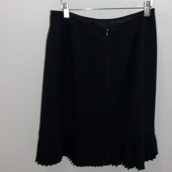 Albert Nipon Vintage Skirt Pleated Hem Black Size 10P Petite - Picture 4 of 7